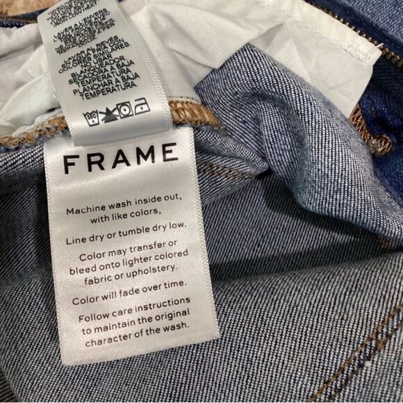 Frame Jeans Women’s Size 24 Color Blue LeHigh Skinny with Black Pipping - Picture 8 of 10